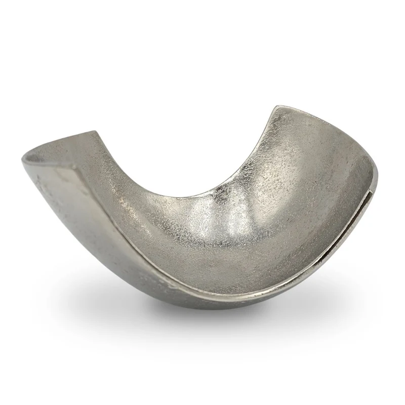 DEKO SCHALE "ONDA" | 24 cm, silber | geschwungene Obstschale