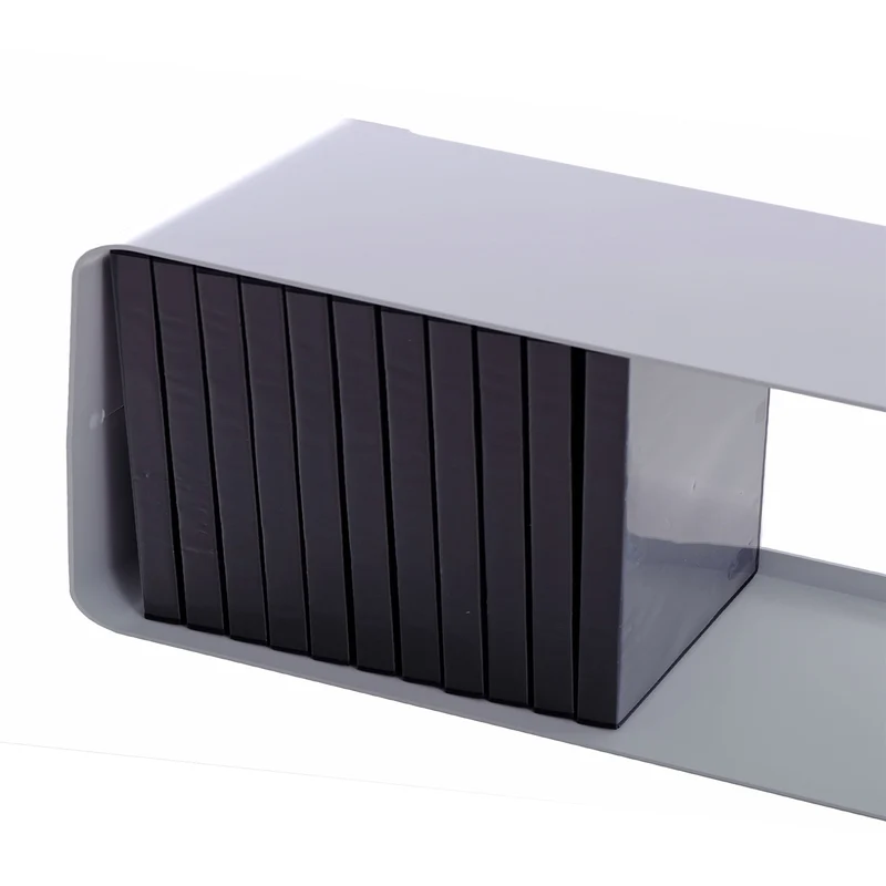 RETRO DESIGN CD REGAL "CUBE" | 120cm, Metall, Wandregal für 100CDs | Farbe: weiß