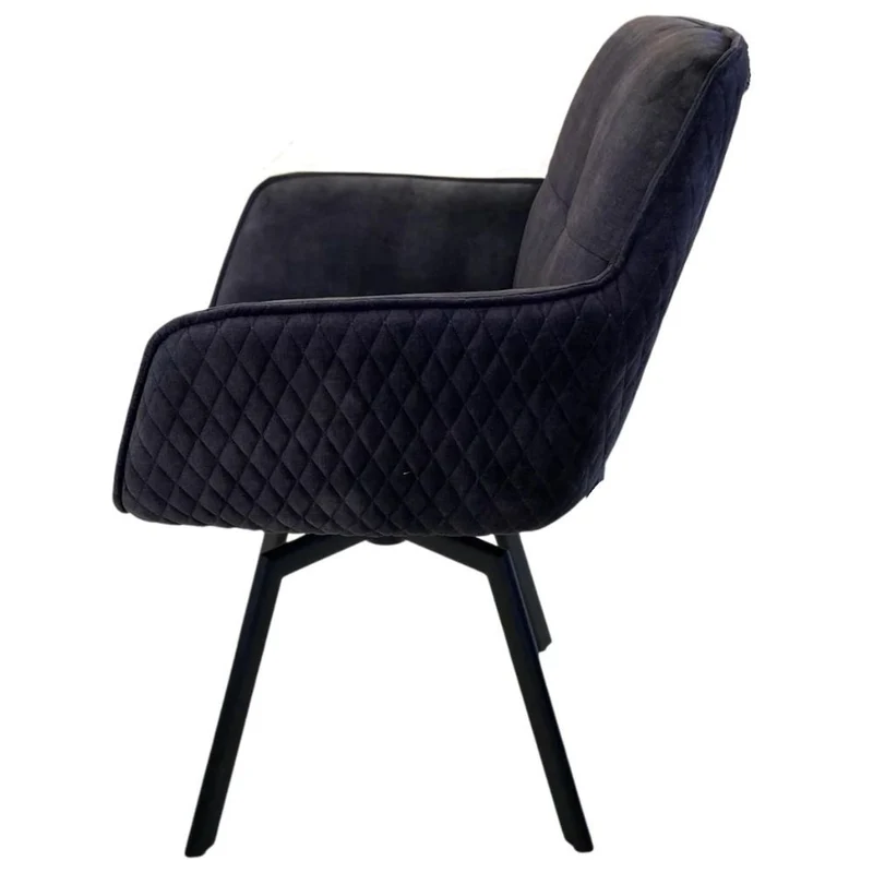 Exquisiter Drehstuhl 360° + Return-Funktion SPLENDID anthrazit Samt