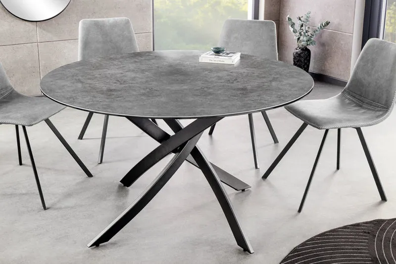 Design Esstisch AMICA 120cm anthrazit Beton-Optik Keramik