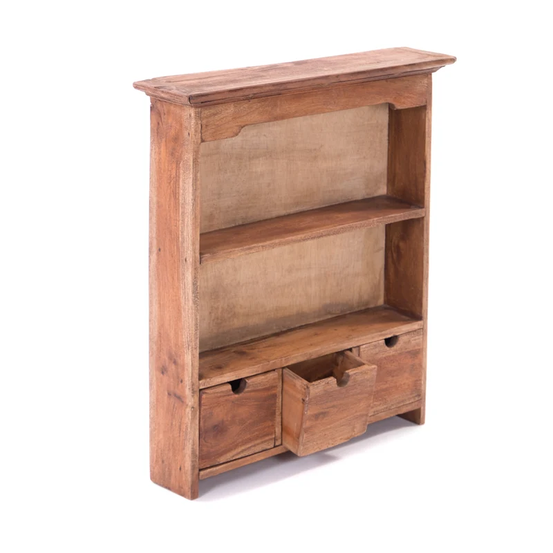 LANDHAUS WANDREGAL "ADELIA" | 60 cm, Mahagoni Holz | Küchenregal