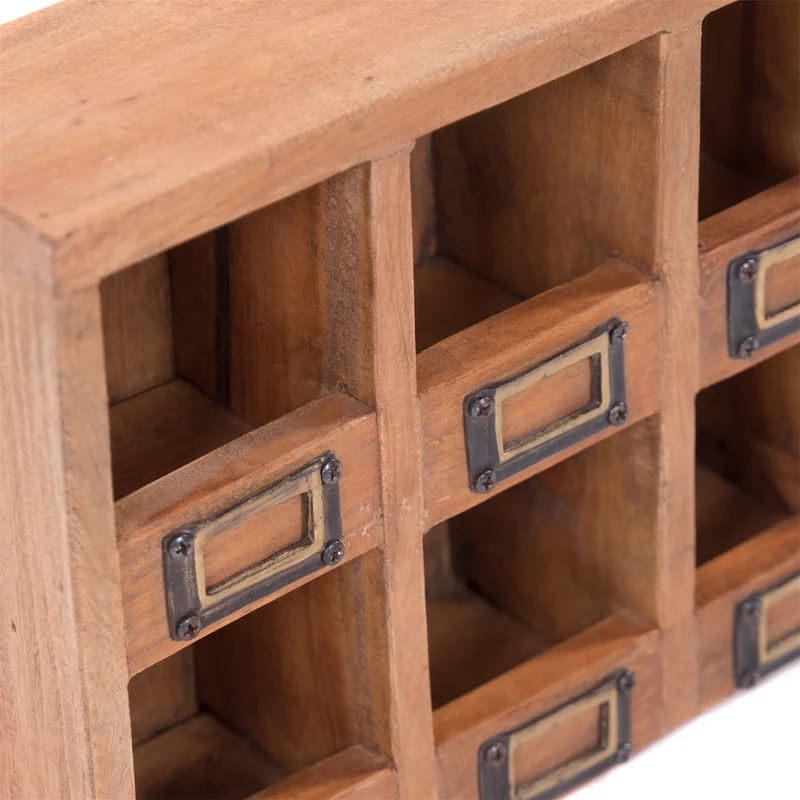 WANDREGAL "LIMA" | Mahagoni Holz, 6 Fächer | Holzregal