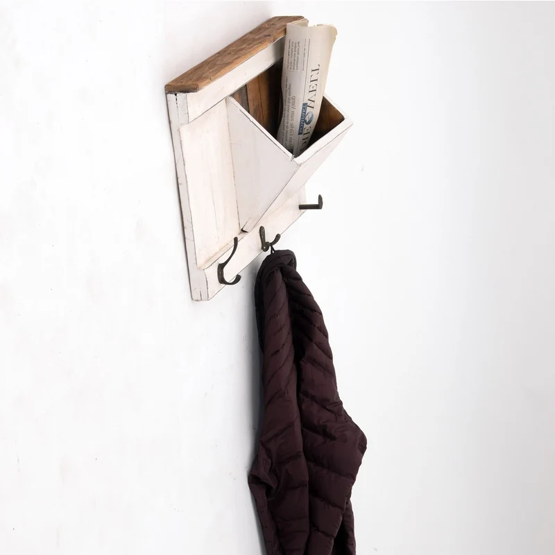 SCHLÜSSELBRETT "NATURA 50" | 50x35x13cm (BxHxT), Staufach | Garderobe | Farbe: 06 weiß-landhaus