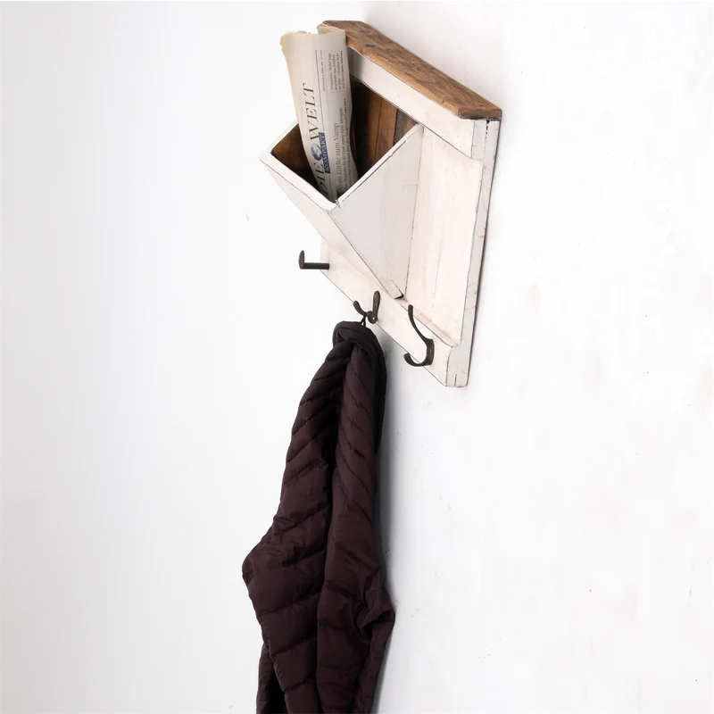 SCHLÜSSELBRETT "NATURA 50" | 50x35x13cm (BxHxT), Staufach | Garderobe | Farbe: 06 weiß-landhaus