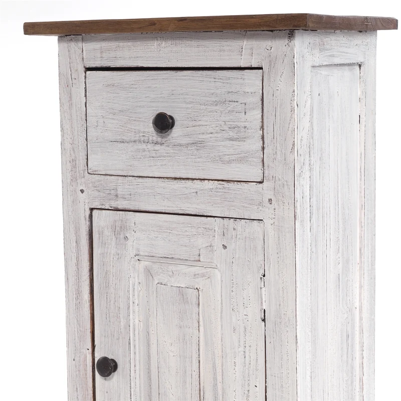 FLURSCHRANK PLANT 80x36cm (HxB) Massivholz | Telefontisch | Farbe: 05 weiß-natur