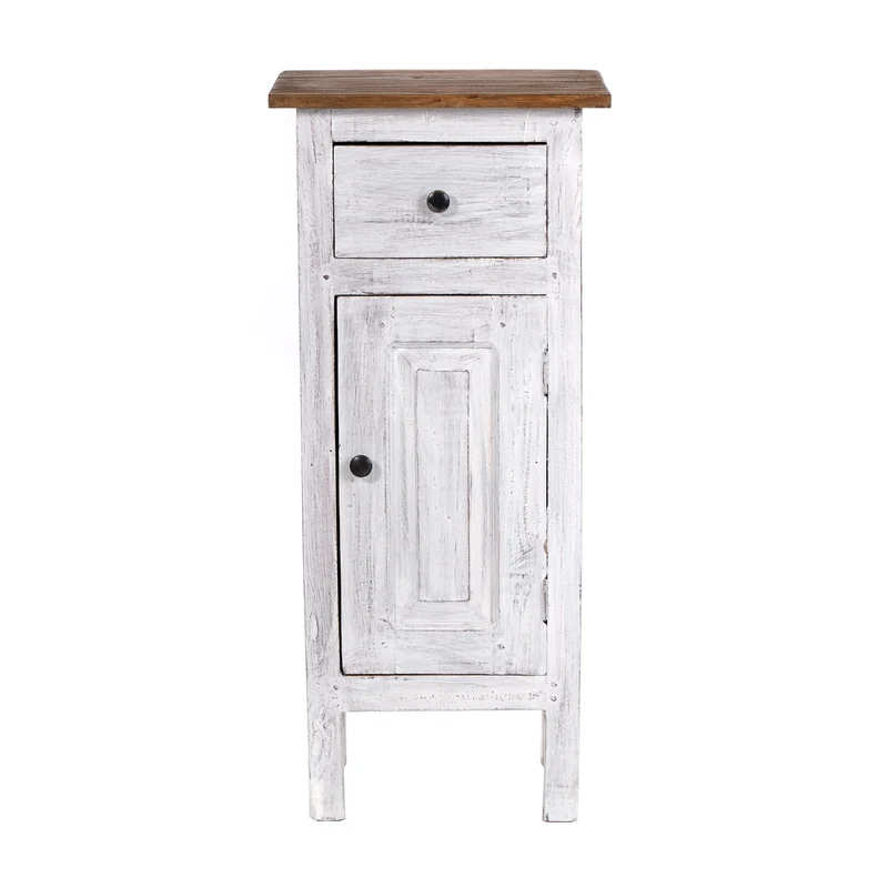FLURSCHRANK PLANT 80x36cm (HxB) Massivholz | Telefontisch | Farbe: 05 weiß-natur