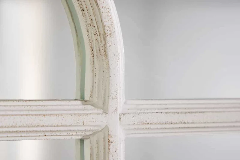 Shabby Chic Rundbogen-Fenster-Spiegel 100cm weiss Landhaus