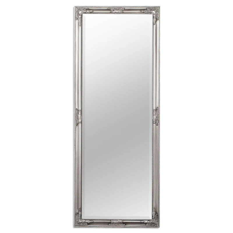 Eleganter Barock Spiegel BESSA 180x60cm silber-antik Holzrahmen