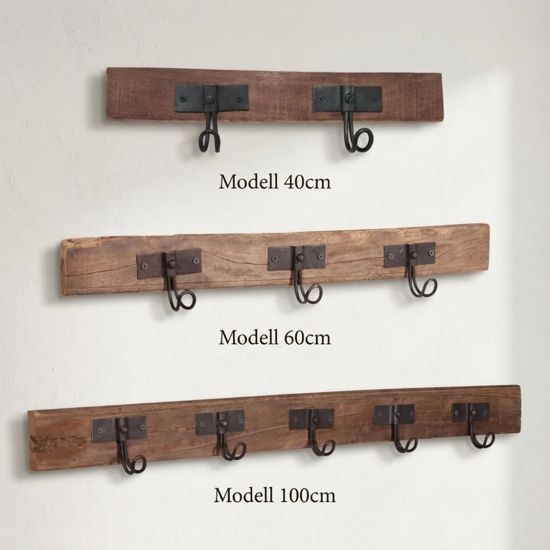 Massive Garderobe VECCHIO 60cm natural recyceltes Holz