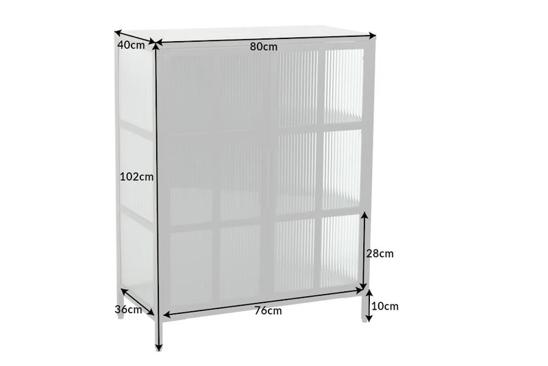 Elegante Virine ACERO 102x80cm schwarz Metall Konsole