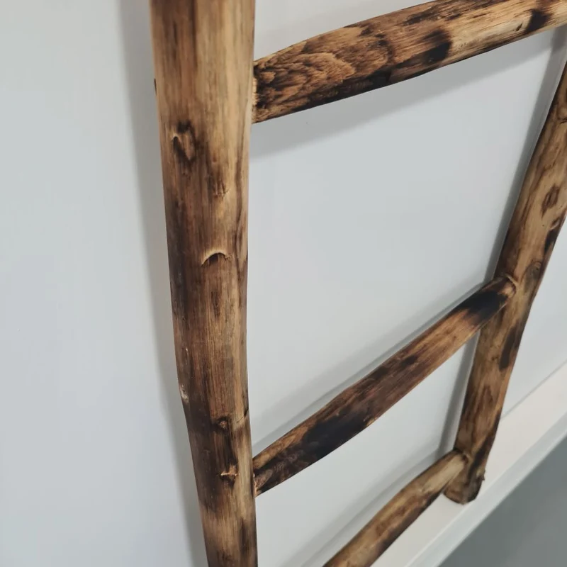 Teak Deko-Leiter geflammt KEPALA ca. H150cm Handtuchhalter