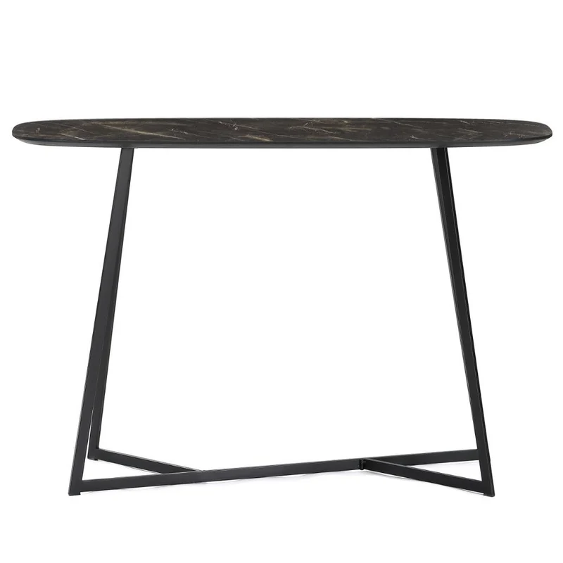 Design Konsole TURIN 120cm dunkel Marmor-Optik Metallgestell