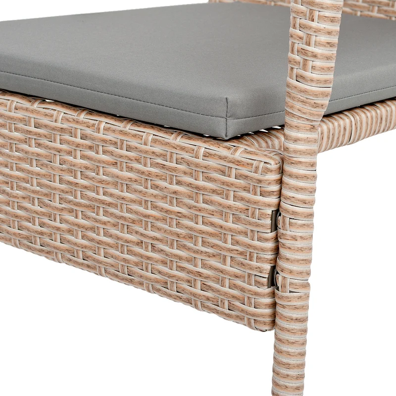 2er-Set Armlehnstuhl HELEN Polyrattan Natural stapelbar