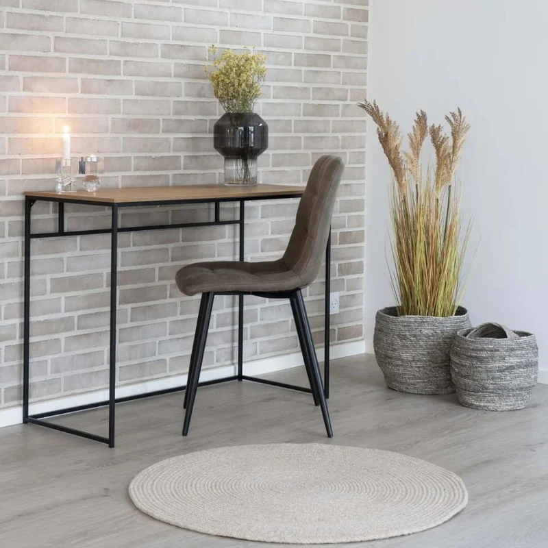 Modernes 2er Stuhl-Set LEIRIA light-braun Mikrofaser