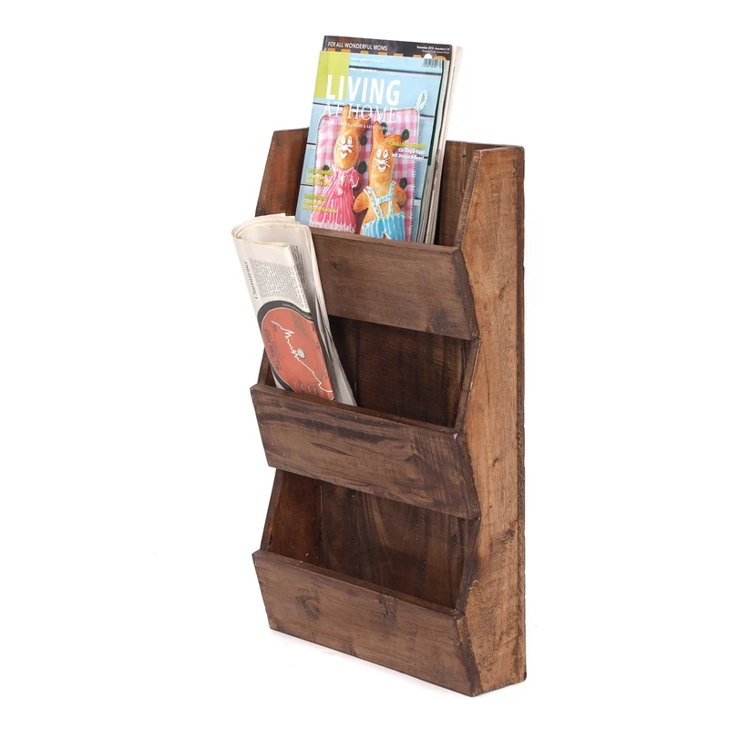 ZEITUNGSREGAL "NEWS 60" | Mahagoni, 60x38x11cm (HxBxT) | Wandregal | Farbe: 02 hellbraun