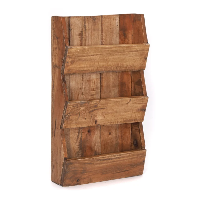 ZEITUNGSREGAL "NEWS 60" | Mahagoni, 60x38x11cm (HxBxT) | Wandregal | Farbe: 01 natur-vintage