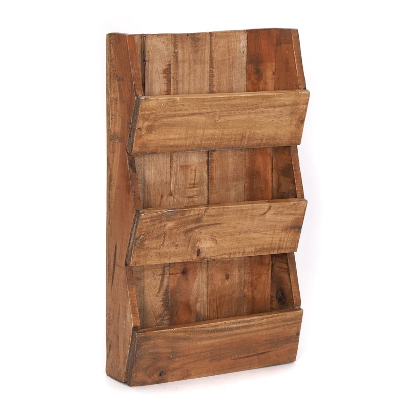 ZEITUNGSREGAL "NEWS 60" | Mahagoni, 60x38x11cm (HxBxT) | Wandregal | Farbe: 01 natur-vintage