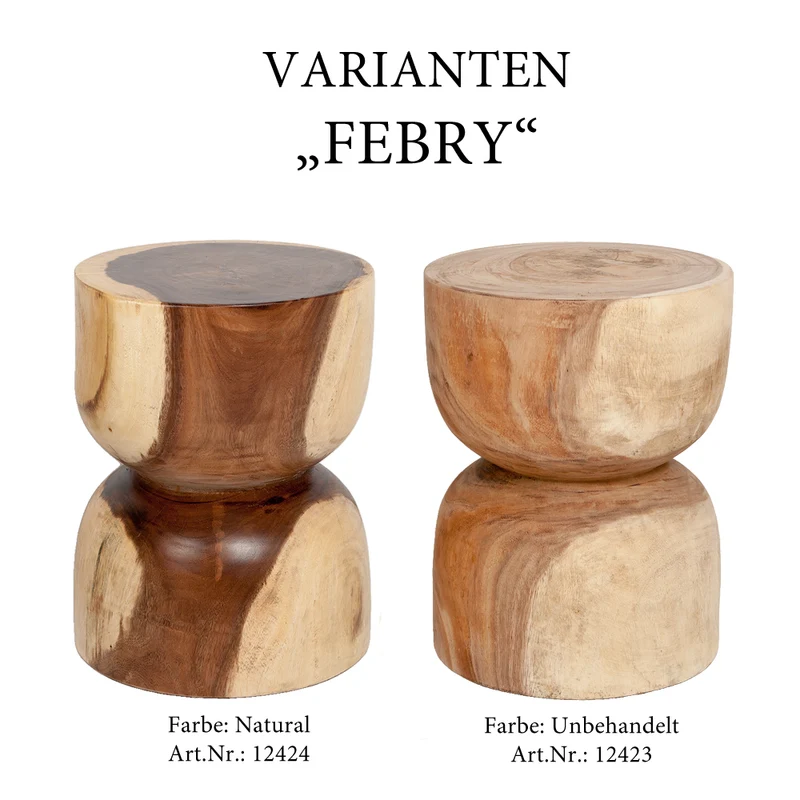 Suar Hocker FEBRY-unbehandelt ca. H45cm