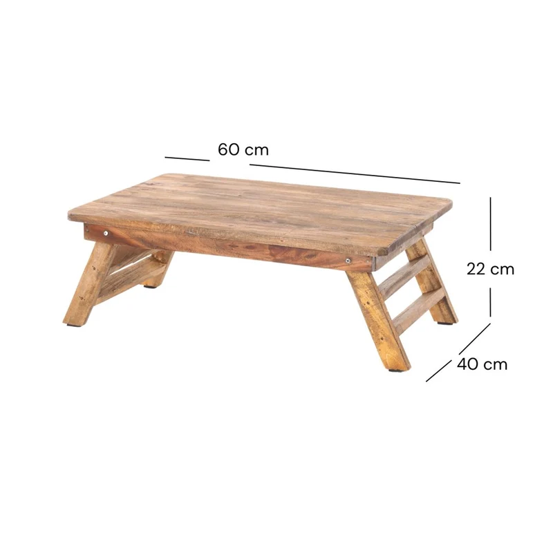 TABLETTTISCH "FOLD" | Mahagoni, 60x40 cm | Frühstückstablett | Farbe: 01 natur-vintage