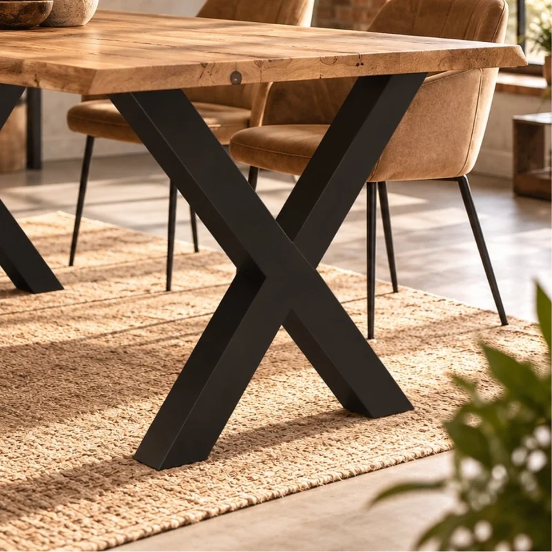 Esstischgestell WELL-X 8x8cm Schwarz pulverbeschichtet