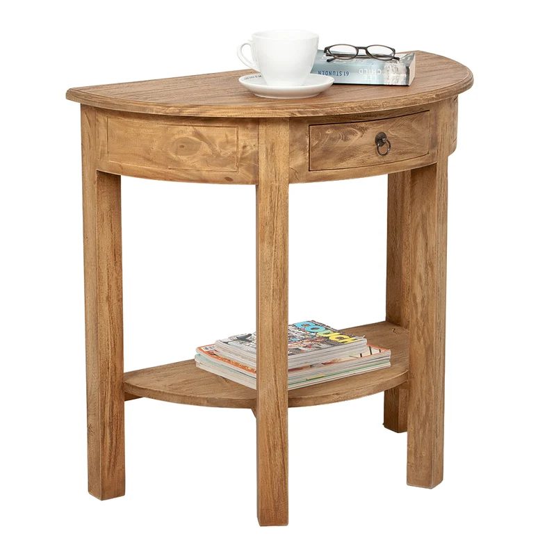 Halbrunde Konsole NIEKE Antik-Natural