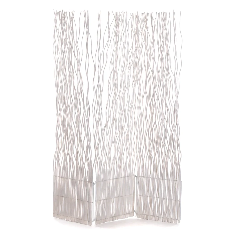 RAUMTEILER "WAVE 3" | Weide, 170x120cm (HxB) | Paravent, Trennwand | Farbe: weiß