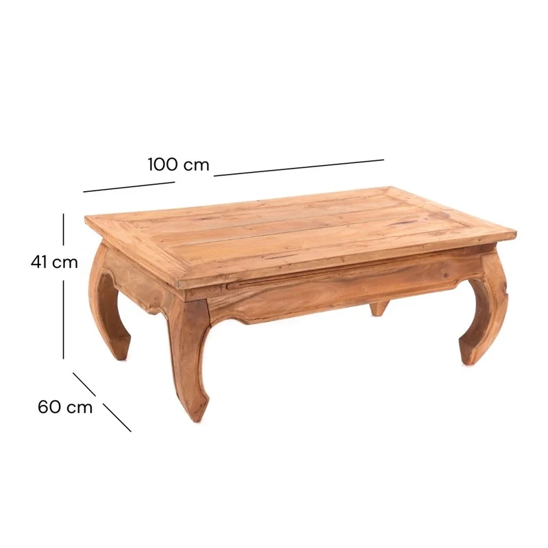 OPIUMTISCH "EAST" | 100x60cm (BxT), Mahagoni | Beistelltisch | Farbe: 08 honigfarben gewachst