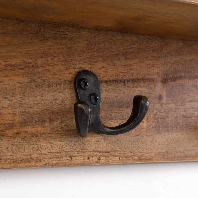 RUSTIKALE WANDGARDEROBE mit Fächern "VINTAGE 70" | 70x27x11cm(BxHxT) | Farbe: 08 honigfarben gewachst