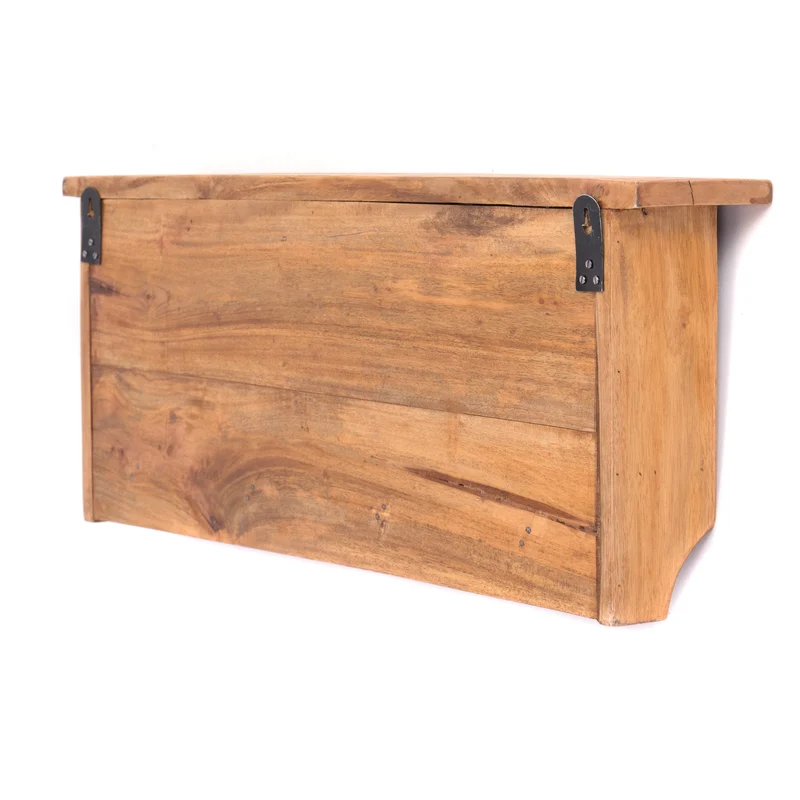 RUSTIKALE WANDGARDEROBE mit Fächern "VINTAGE 70" | 70x27x11cm(BxHxT) | Farbe: 08 honigfarben gewachst