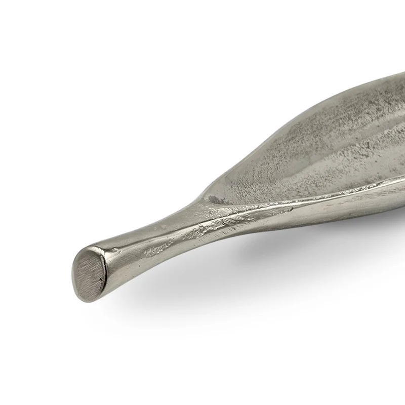 DEKO SCHALE "SHORT LEAF" | 40 cm, silber | Dekoteller