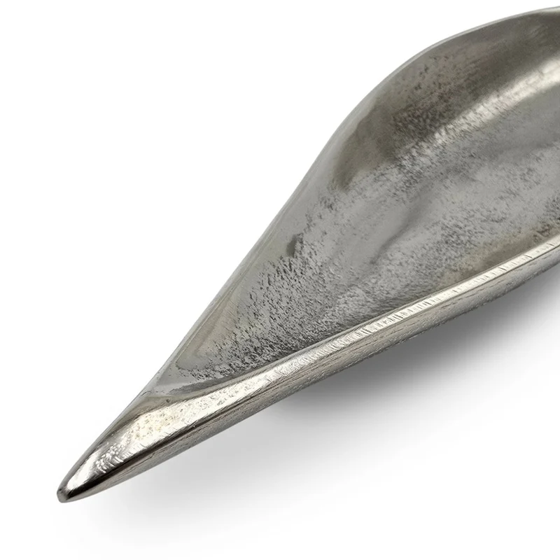 DEKO SCHALE "SHORT LEAF" | 40 cm, silber | Dekoteller