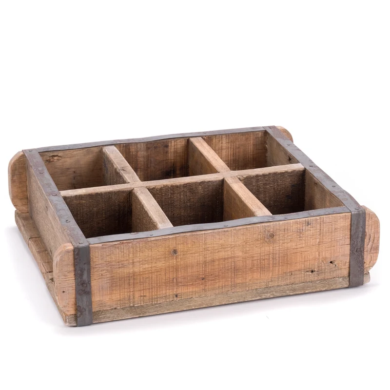 HOLZ ZIEGELFORM "BRICK" | Recyclingholz | Vintage Holzziegel | Anzahl: 6-Fächer
