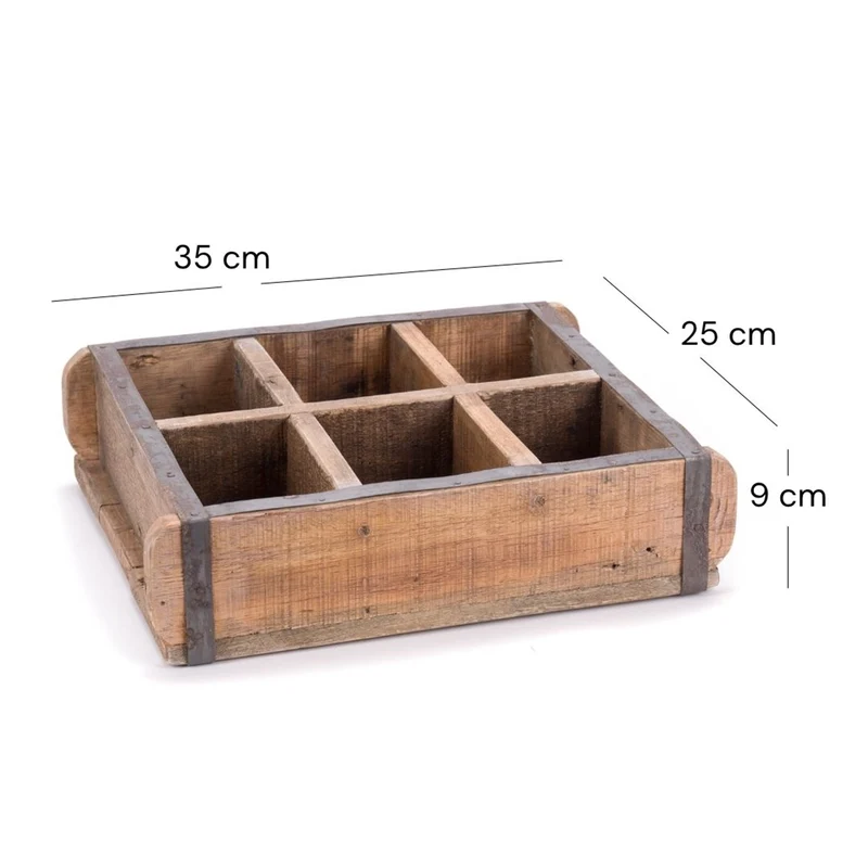 HOLZ ZIEGELFORM "BRICK" | Recyclingholz | Vintage Holzziegel | Anzahl: 6-Fächer