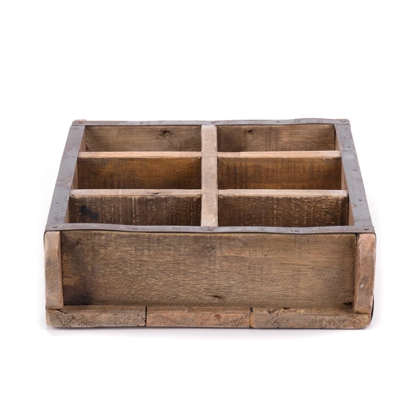 HOLZ ZIEGELFORM "BRICK" | Recyclingholz | Vintage Holzziegel | Anzahl: 6-Fächer