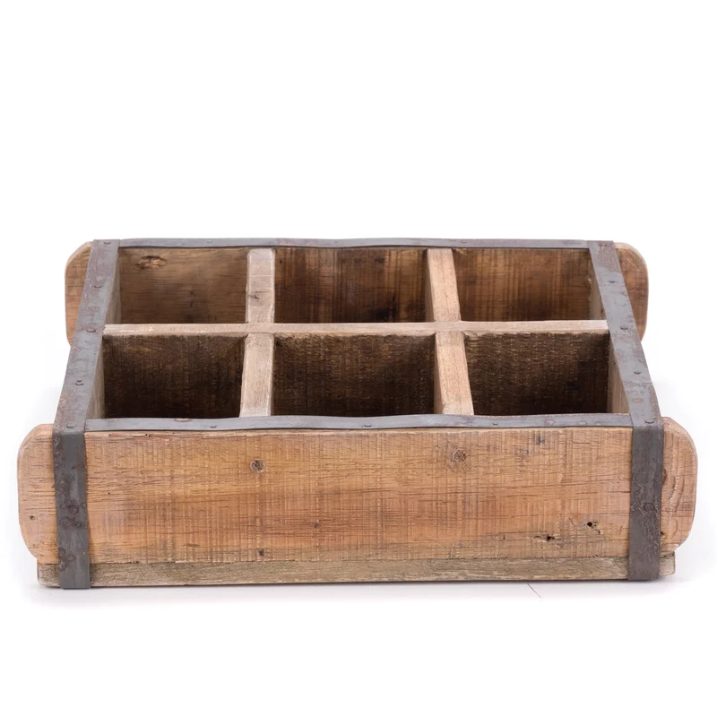 HOLZ ZIEGELFORM "BRICK" | Recyclingholz | Vintage Holzziegel | Anzahl: 6-Fächer