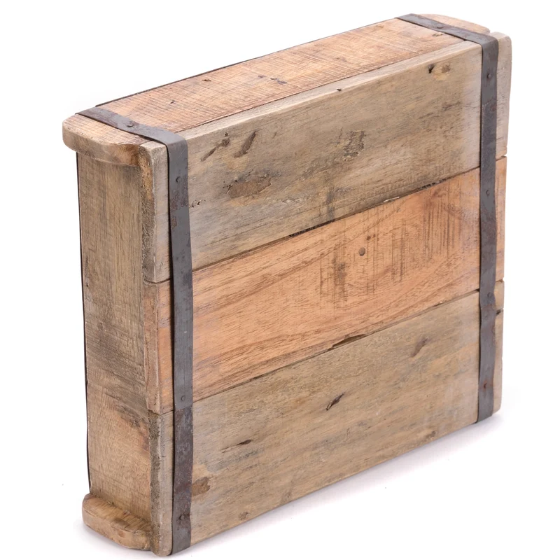 HOLZ ZIEGELFORM "BRICK" | Recyclingholz | Vintage Holzziegel | Anzahl: 6-Fächer