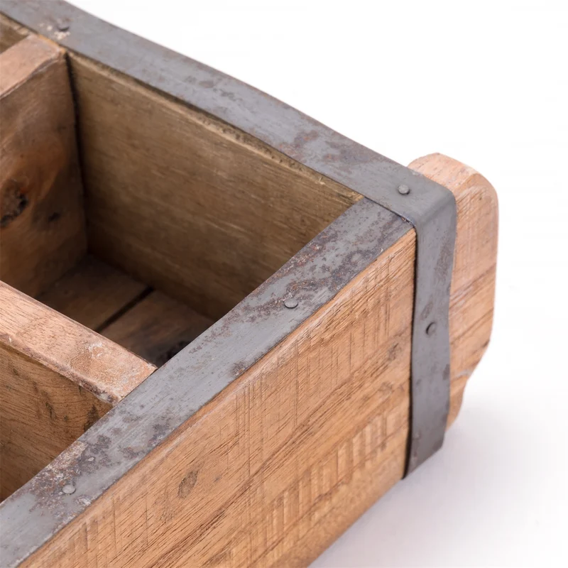 HOLZ ZIEGELFORM "BRICK" | Recyclingholz | Vintage Holzziegel | Anzahl: 4-Fächer