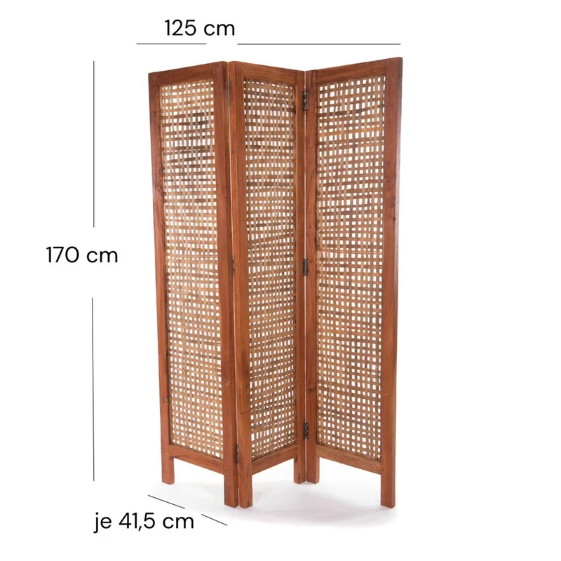 RAUMTEILER "MUMBAI" | 3-teilig, Mahagoni Holz | Paravent