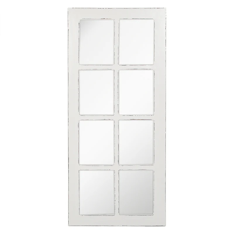 Landhaus Spiegel WINDOW Antik-Weiß 180x80cm Holzrahmen