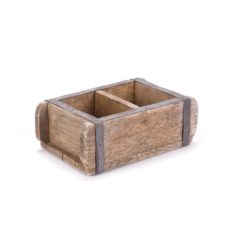 HOLZ ZIEGELFORM "BRICK" | Recyclingholz | Vintage Holzziegel | Anzahl: 2-Fächer