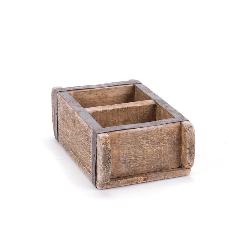HOLZ ZIEGELFORM "BRICK" | Recyclingholz | Vintage Holzziegel | Anzahl: 2-Fächer