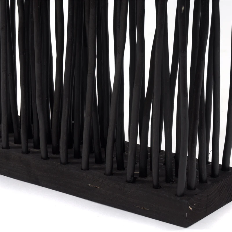 RAUMTEILER "WAVE" | Weidenholz, 170x40cm (HxB) | Paravent, Trennwand | Farbe: schwarz
