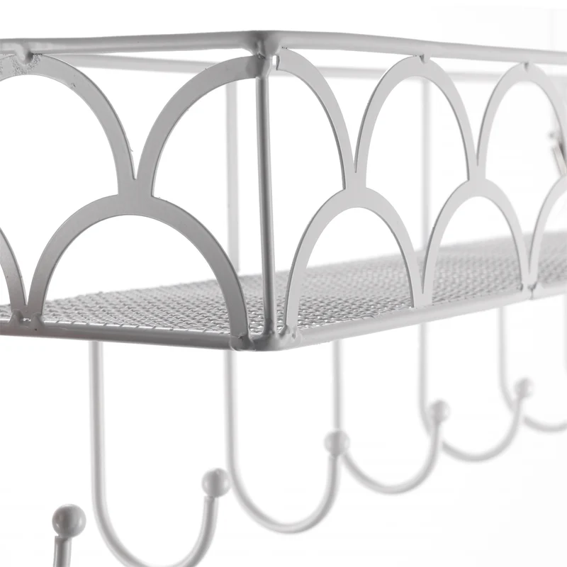 Garderobenregal "LUCY" | antik-weiß, mit Ablage | Wandgarderobe