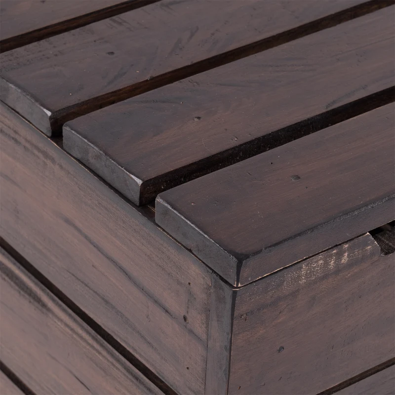 HOCKER "STORAGE 50" | 50x35cm (HxB), Altholz | Wäschebox | Farbe: 03 dunkelbraun