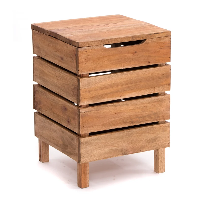 HOCKER "STORAGE 50" | 50x35cm (HxB), Altholz | Wäschebox | Farbe: 01 natur-vintage