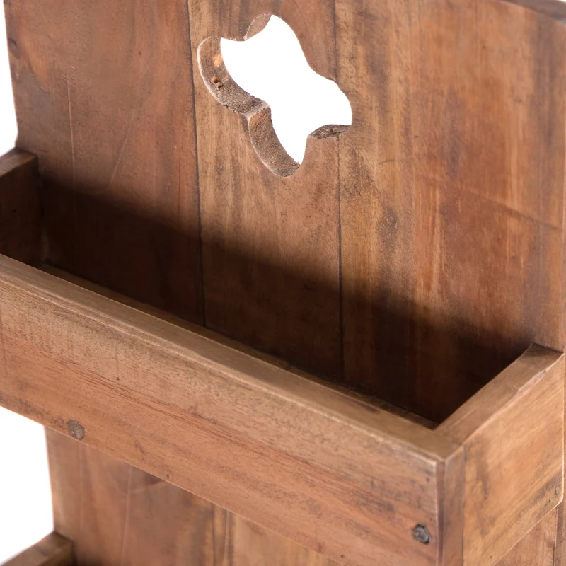 WANDREGAL "DAYA" | Massivholz, 65 cm | Holzregal mit Ablage