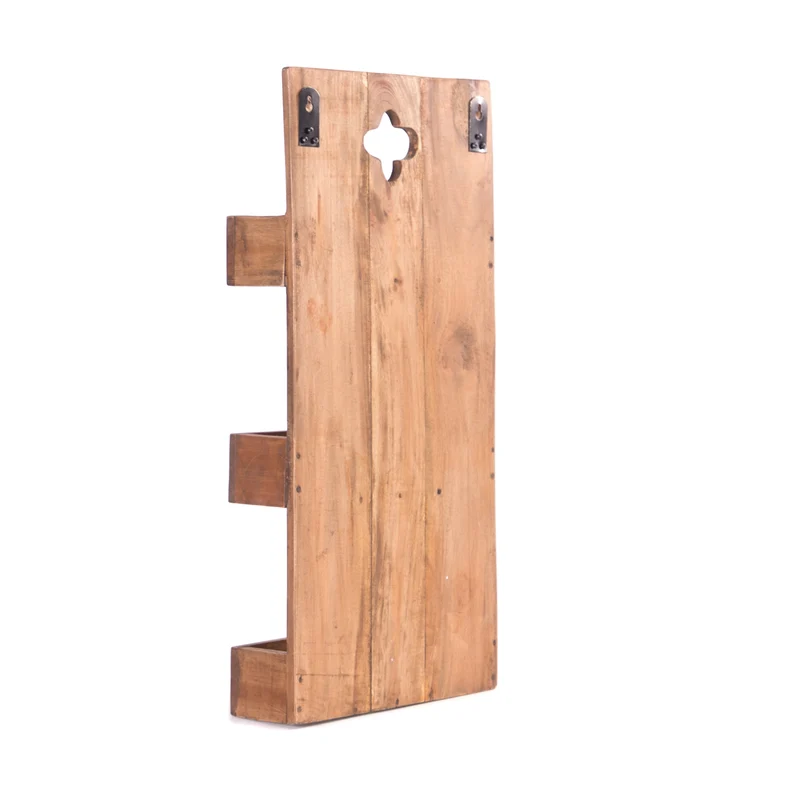 WANDREGAL "DAYA" | Massivholz, 65 cm | Holzregal mit Ablage