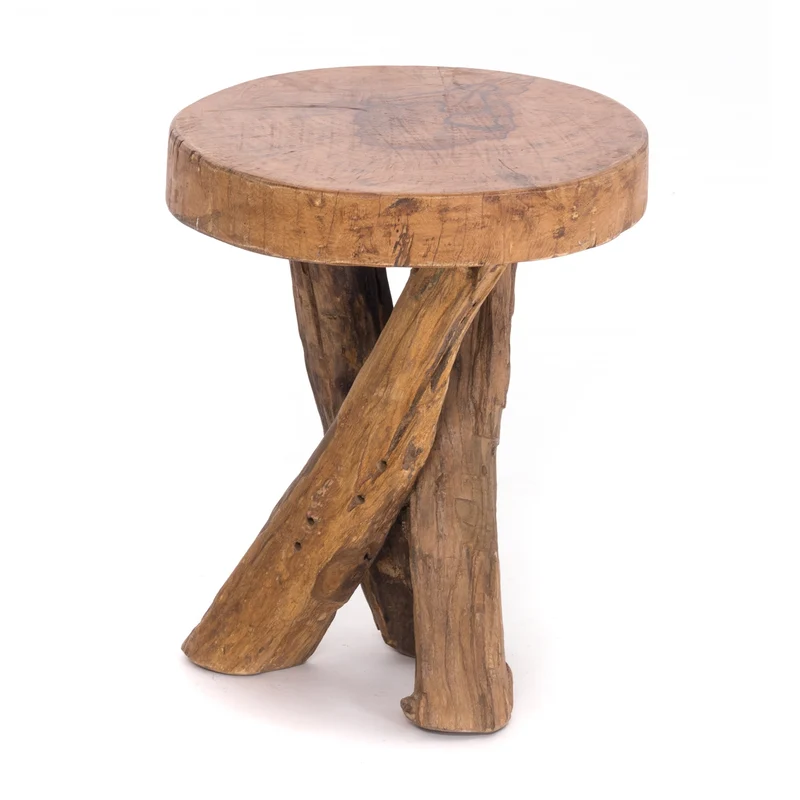 BEISTELLTISCH TEAKHOLZ 40 | 40x34cm (HxB) Massivholz Telefontisch | Farbe: 01 natur-vintage