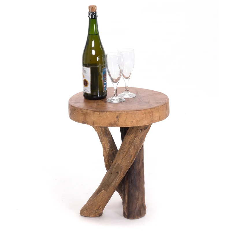 BEISTELLTISCH TEAKHOLZ 40 | 40x34cm (HxB) Massivholz Telefontisch | Farbe: 01 natur-vintage