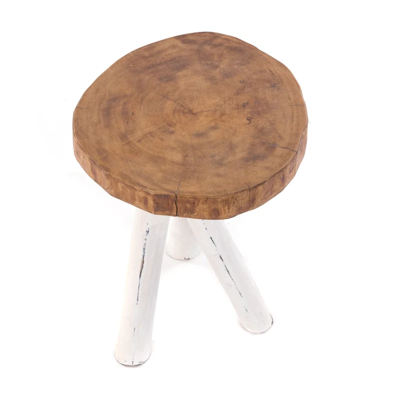 BEISTELLTISCH TEAKHOLZ 40 | 40x34cm (HxB) Massivholz Telefontisch | Farbe: 06 weiß-landhaus